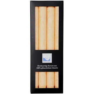 Stearin Stabkerzen Spitzkerzen, 250 x 22 mm, Creme / Elfenbein, 4er-Pack, Bio - Kerzen / Stearin - Leuchterkerzen ...