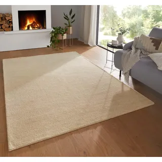 Taracarpet Teppich Georgia Gabbeh Loom Wollteppich strapazierfähiger Schurwollteppich fürs Wohnzimmer, Schlafzimmer und Esszimmer Creme 130x190 cm