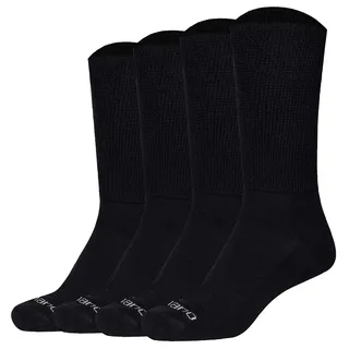 CAMANO Bio-Baumwoll Diabetiker Crew Socken 4er Pack Schwarz/Weiß 39-42