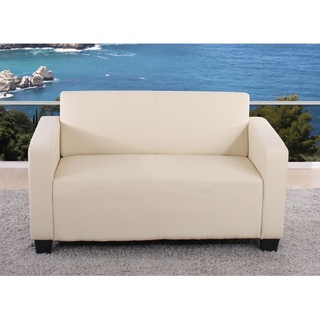 Modular 2er Sofa Couch Moncalieri Loungesofa Kunstleder 136cm ~ creme