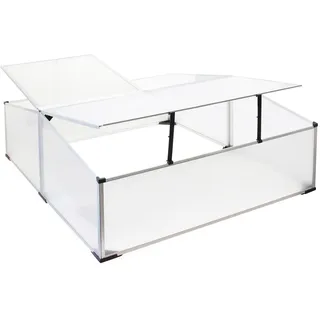 Wiltec Doppel Frühbeet Alu 100x120x40cm Gewächshaus Gemüsebeet arretierbar