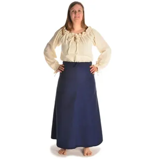 HEMAD Damen Rock S-XL Glockenrock gewebte Baumwolle Leinenstruktur - L