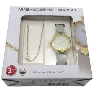 AURIOL Armbanduhr-Schmuckset Damen Geschenkset Schmuckarmband Quarzuhr wasser...