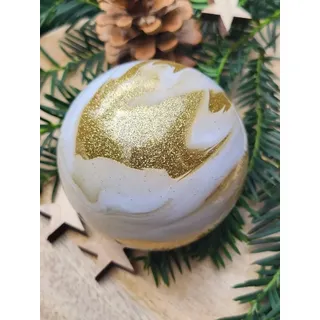 Christbaumkugel Isola, gold-weiß