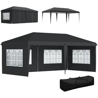 Outsunny-Faltpavillon-585L x 295B x 270H cm-Schwarz