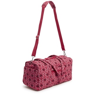 Vera Bradley Damen Reisetasche aus Baumwolle, mittelgroß, Imperial Hearts Red – recycelte Baumwolle, Einheitsgröße