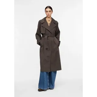 comma Trenchcoat Outdoor-Mantel Trench Coat mit Logo-Gürtel braun XS