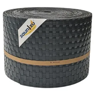 zaunzu® Sichtschutzstreifen Rattan 26 m Anthrazit