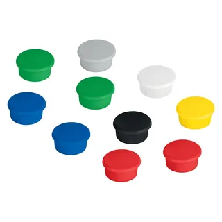 Franken Haftmagnet Magnete farbsortiert, Kunststoff Ø 1,27 cm, 10 St.