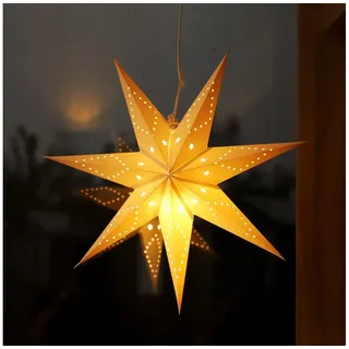 Salcar Papierstern 3D LED Papierstern Hängend Weihnachtsstern Beleuchtet Weihnachtsdeko, Sternlicht Wohnzimmer Schlafzimmer Fenster, 75cm 75 cm