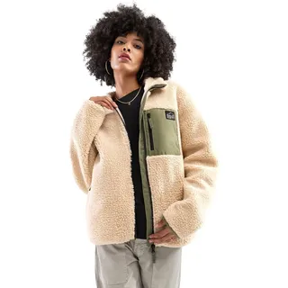 SIROKO - Sherpa Fleecejacke für Damen Walnut-W - XXL - Beige/Grün - XXL