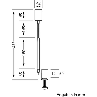 ledscom.de Klemmleuchte, Schwanenhals LELE, Schalter, weiß matt, 1x E27 max. 60W