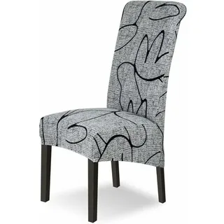 4-teiliges Stretch-stuhlhussen-set – Polyester- Und Elasthan-gewebe – Höhe 55–68 Cm – Länge 44–52 Cm – Maschinenwaschbar
