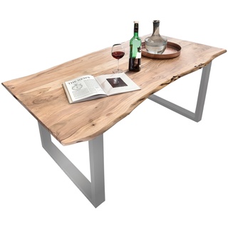 SIT Möbel TABLES & CO Esszimmertisch Stahl/Akazie Silber - / - /
