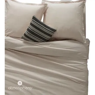 Atmosphera Gestreift Baumwolle Beige 240 x 220 cm + 2 x 80 x 80 cm