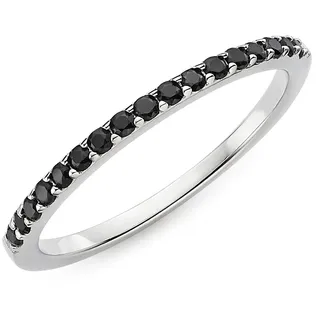 aniston jewelry & watches Schmuck Geschenk schmaler Silbering Zirkonia schwarz/silber Gr. 58