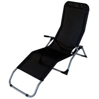 DEGAMO Wellnessliege SYLT, 1 St., Gestell Stahl silbergrau, Kunstgewebe schwarz, faltbar kippbar schwarz