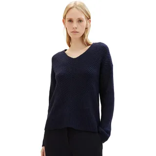 Tom Tailor Damen 1042956 RIPP Strickpullover mit V-Ausschnitt - 54