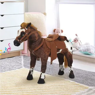 Homcom Kinder Reitpferd braun
