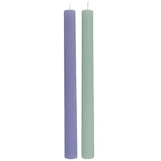 Villeroy & Boch – Fleur Gifts Stabkerzen Set, 2-teilig, Maße: ca. 25 cm, Blau & Grün, Farbige Dekokerzen für Tisch & Zuhause, Klare Stabform, Wachs (Paraffin)