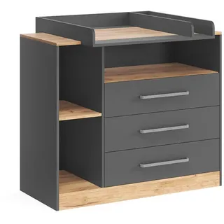 Vicco Wickelkommode Olina, Anthrazit/Goldkraft Eiche, 110 x 93 cm