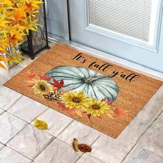 Welcome Fall Fußmatte Dekorative KürbisFußmatte Dekorative Fußmatte Bodenmatte HerbstFußmatten Outdoor Willkommen Türmatte Thanksgiving Teppich Rutschfest Halloween Türmatte Bodenmatte (J-C, 40x60cm)