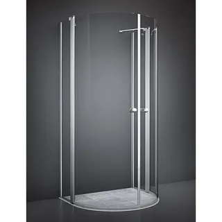 Dansani Match Halbkreis U-Kabine mit Drehtüren, 102cm, klares Glas