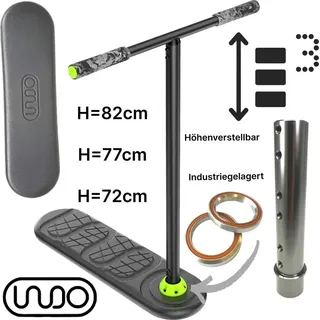 Indo Pro Fusion Vario Trampolin Stunt-Scooter Trick Trainer H=72, H=77cm, H=82cm - Grau