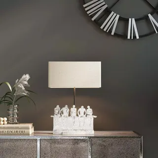 Tischleuchte Art Deco Frauenfigur Leuchte Tischlampe Kugelschirm Nachttischlampe