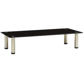 vidaXL TV Tisch Schrank Monitor Glasaufsatz Aufsatz Monitorerhöhung Fernseh Podest Monitoraufsatz Erhöhung Schwarz 80x35x17cm Hartglas
