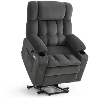 MCombo Relaxsessel 7546 Stoff 35D 80 x 110 x 90 cm Grau mit Aufstehhilfe