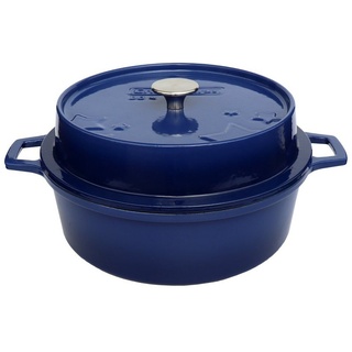 Grillfürst Bratentopf Grillfürst emaillierter Dutch Oven ohne Füsse DO4 - blau