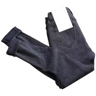 ECOSWAY Thermo-Jeans für Damen, hohe Taille, Fleece-gefüttert, Denim-Hose, dehnbare Hose, Skinny Hose