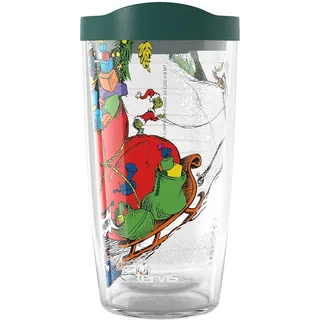 Tervis Dr. Seuss Grinch Thermobecher, doppelwandig, isoliert, hält Getränke kalt und heiß, 473 ml, klassisch