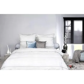 HNL Living Raf Mako-Satin-Bettwäsche Grau 135x200 + 80x80