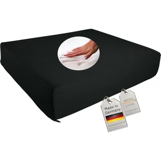 Supply24 since 2004 Orthopädisches Anti Dekubitus Gelschaum Sitzkissen 52x45x10 cm – Made in Germany | Ergonomisch & druckentlastend | RG85 (mittel)| Schwarzer Polyesterbezug, waschbar & rutschfest