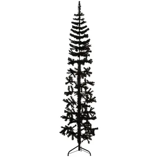 vidaXL Künstlicher Halb-Weihnachtsbaum Schlank Schwarz 210 cm
