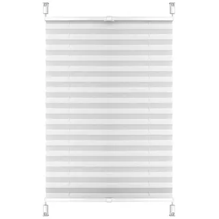 euroharry Plissee Plisse Rollo Plisseerollo Easyfix ohne Bohren Jalousie Pleated Blind weiß 95 cm x 130 cm