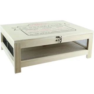 CMP KA2362 Wurst- und Käsebox mit Serviertablett, aus Holz- | Schwarz/Beige