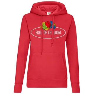 FRUIT OF THE LOOM Hoodie Vintage-Logo rot XL