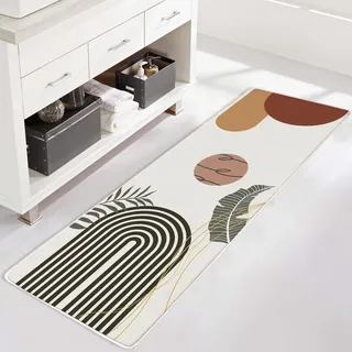 Boho Weich Badematten 120x40 cm Lange rutschfeste Badematte für Badezimmer Flauschige waschbar Bad Teppiche Rutschfeste Wasserabsorbierend Badvorleger für Dusche Badewanne Maschinenwaschbar (Boho)