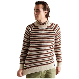 Superdry Classic Pattern Crew Pullover - Ecru Jacquard - XL