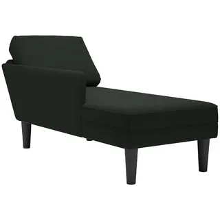 vidaXL Chaiselongue mit Kissen und Rechter Armlehne Schwarz Samt