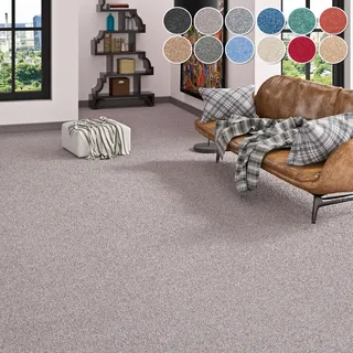 OTTO home Teppichboden OTTO HOME "Fortis, Schlinge, Gesamthöhe 5 mm, Made in Netherlands", grau (taupe), B:400cm L:775cm, Kunstfaser, Teppiche, meliert, Breite 400 cm, strapazierfähig, Wohnzimmer