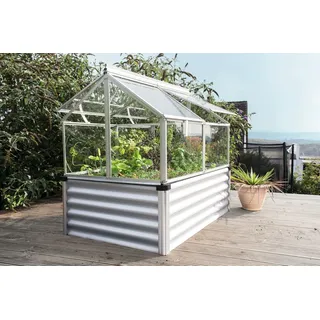 Vitavia Hochfrühbeet Paris mit 4 Dachfenstern B 119 x T 83 x H 72 cm 65 cm Alu-blank eloxiert