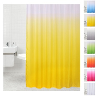 Sanilo Duschvorhang, viele einfarbige Duschvorhänge zur Auswahl, hochwertige Qualität, inkl. 12 Ringe, wasserdicht, Anti-Schimmel-Effekt (180 x 200 cm, Gelb)