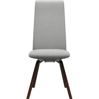 Polsterstuhl STRESSLESS "Laurel", grau (grau dinamica, walnuss), B:49cm H:105cm T:60cm, Microfaser DINAMICA (88% Polyester, 12% Polyurethan), Stühle, Polsterstuhl, High Back, Größe M, mit schräggestellten Beinen in Walnuss