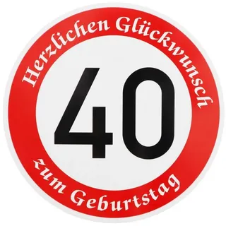 BauSupermarkt24 ORIGINAL VERKEHRSSCHILD * 40 * MIT GEBURTSTAGSTEXT zum Geburtstag als Geburtstagsgeschenk für Verkehrszeichen Schild Geburtstagsschild Straßenschild Schilder Verkehrsschilder Straßenschilder