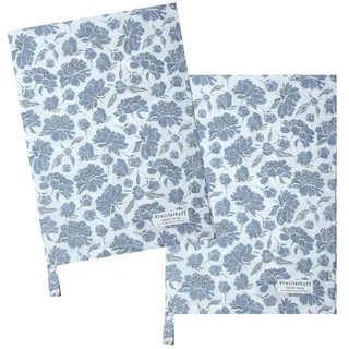 Krasilnikoff Geschirrtuch Rosehip, (2-tlg., 2-teilig), Geschirrtücher ca.50x70cm Baumwolle blau