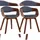 Esszimmerstuhl Kingston Polyester walnuss/blau 2er Set